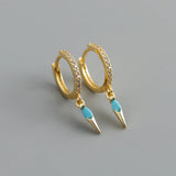 925 Silver Zircon Cross Hoop Earrings for Women