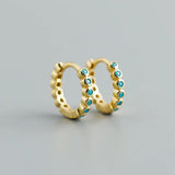 925 Silver Zircon Cross Hoop Earrings for Women