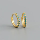 925 Silver Zircon Cross Hoop Earrings for Women