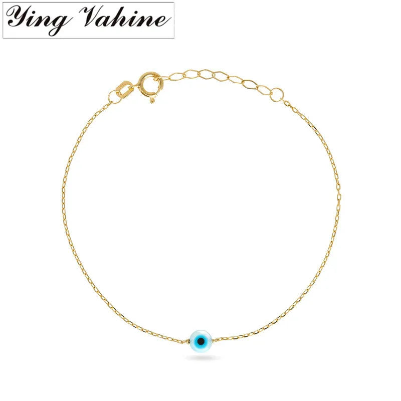 925 Silver Evil Eyes Charm Bracelet Women Statement Jewelry