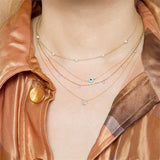 925 Silver Evil Eyes Necklace Women Statement Jewelry