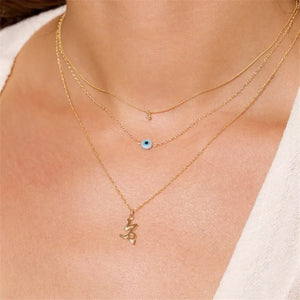 925 Silver Evil Eyes Necklace Women Statement Jewelry