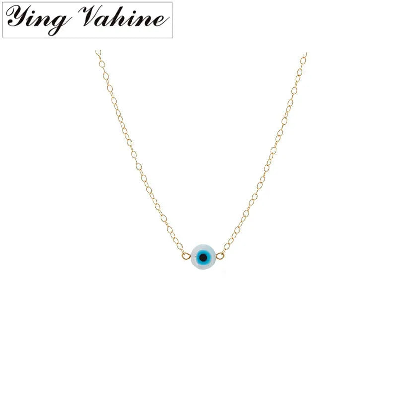 925 Silver Evil Eyes Necklace Women Statement Jewelry