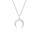 925 Silver Moon Pendant Necklace Classic Style Jewelry