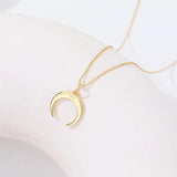 925 Silver Moon Pendant Necklace Classic Style Jewelry