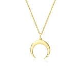 925 Silver Moon Pendant Necklace Classic Style Jewelry