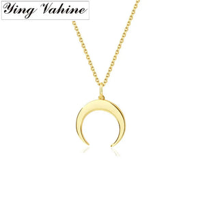 925 Silver Moon Pendant Necklace Classic Style Jewelry