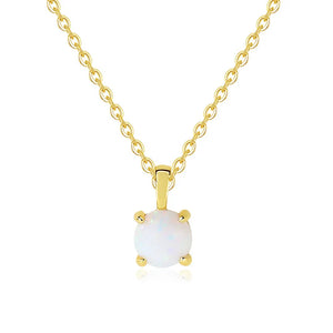 Opal Stone Pendant Necklace for Women - Birthday Gift