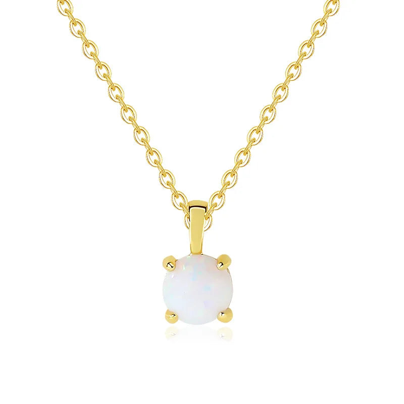 Opal Stone Pendant Necklace for Women - Birthday Gift