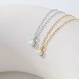 Opal Stone Pendant Necklace for Women - Birthday Gift