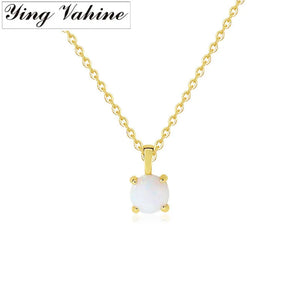 Opal Stone Pendant Necklace for Women - Birthday Gift