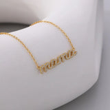 925 Silver Zircon Letter mama Pendant Necklace for Women