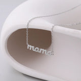 925 Silver Zircon Letter mama Pendant Necklace for Women