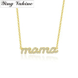 925 Silver Zircon Letter mama Pendant Necklace for Women