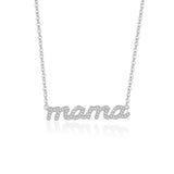 925 Silver Zircon Letter mama Pendant Necklace for Women