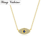 925 Silver Zircon Evil Eyes Pendant Necklaces for Women