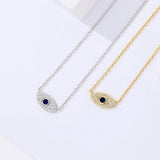 925 Silver Zircon Evil Eyes Pendant Necklaces for Women