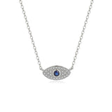 925 Silver Zircon Evil Eyes Pendant Necklaces for Women