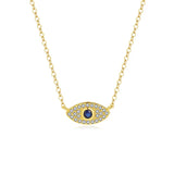 925 Silver Zircon Evil Eyes Pendant Necklaces for Women