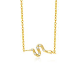 925 Silver Snake Pendant Necklace Women Statement Jewelry