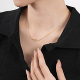925 Silver Snake Pendant Necklace Women Statement Jewelry