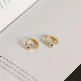 Sterling Silver Mini Zircon Evil Eye Stud Earrings