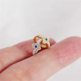 Sterling Silver Mini Zircon Evil Eye Stud Earrings