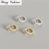 Sterling Silver Mini Zircon Evil Eye Stud Earrings