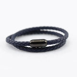 Yisheng Punk Men Jewelry Leather Bracelet Stainless Steel Magnetic Clasp Bangles