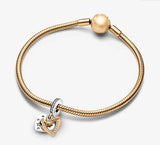 Galaxy Robot Heart Pan Bracelet 925 Silver Charm Valentines Gift