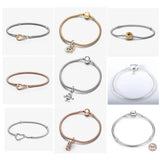 Galaxy Robot Heart Pan Bracelet 925 Silver Star Charm for Valentine's Gift