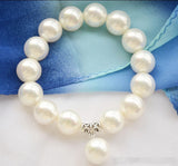 14mm SOUTH SEA SHELL PEARL Stretch BRACELET PENDANT