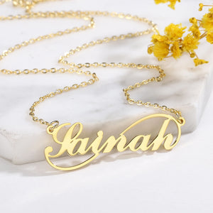 Women's Rose Silver Stainless Steel Name Necklace