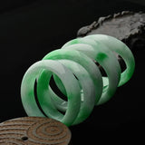 Zheru Jewelry A-Class Green Jade Bracelet 53-62mm w/ Certificate