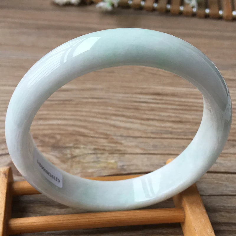 Zheru Jewelry Myanmar Jade Green Half-Color Bracelet Princess Bracelet