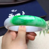 Zheru Jewelry Myanmar Jade Green Half-Color Bracelet Princess Bracelet