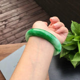 Zheru Jewelry Myanmar Jade Semi Green Bracelet 53-62mm Princess Bracelet