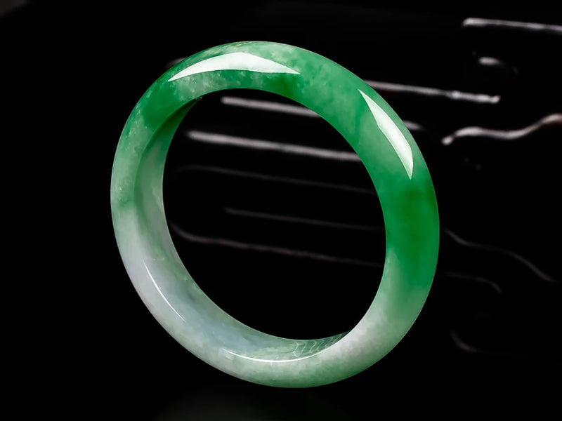 Zheru Jewelry Myanmar Jade Semi Green Bracelet 53-62mm Princess Bracelet