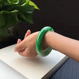 Zheru Jewelry Myanmar Jade Semi Green Bracelet 53-62mm Princess Bracelet
