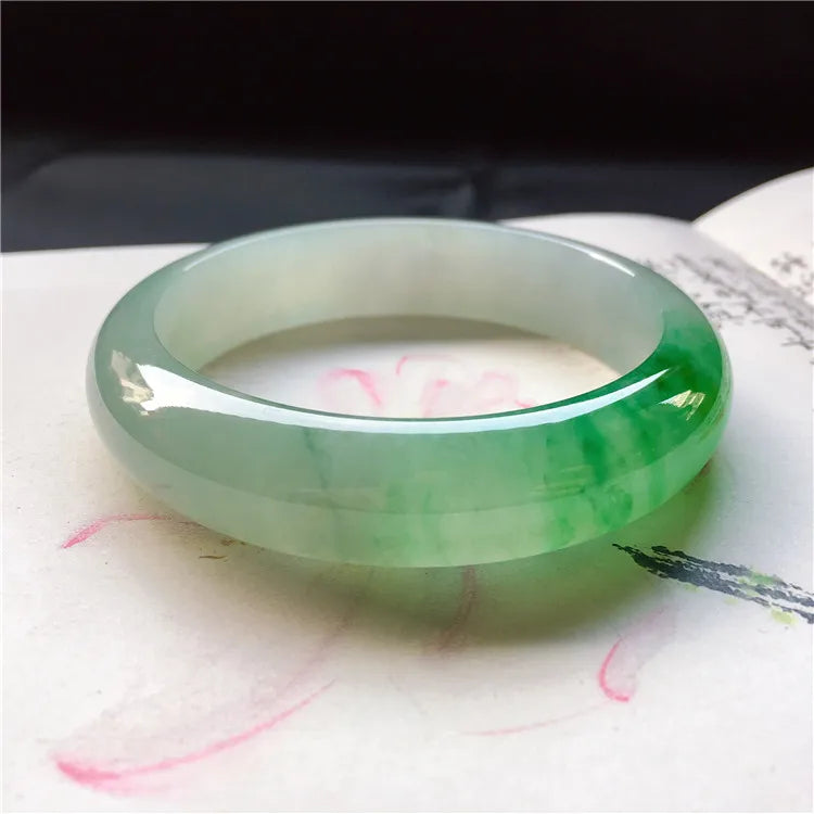 Natural Myanmar Jade A-Class 53mm-62mm Ice Green Bracelet
