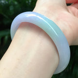 Zheru Myanmar Jade A-Class 53-62mm Light Purple Green Bracelet & Certificate