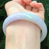 Zheru Myanmar Jade A-Class 53-62mm Light Purple Green Bracelet & Certificate