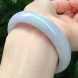 Zheru Myanmar Jade A-Class 53-62mm Light Purple Green Bracelet & Certificate