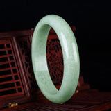 Zheru Natural Burmese Jade Light Green Bracelet 54-64mm - Princess Jewelry Gift