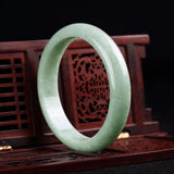Zheru Natural Burmese Jade Light Green Bracelet 54-64mm - Princess Jewelry Gift