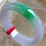 Zheru Jewelry Natural Burmese Jade Light Green & Purple Bracelet