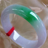 Zheru Jewelry Natural Burmese Jade Light Green & Purple Bracelet