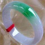 Zheru Jewelry Natural Burmese Jade Light Green & Purple Bracelet