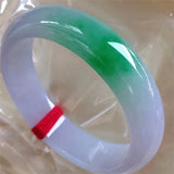 Zheru Jewelry Natural Burmese Jade Light Green & Purple Bracelet