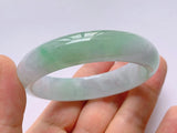 Zheru Jewelry Natural Burmese Jade Light Green Two-color Bracelet Princess